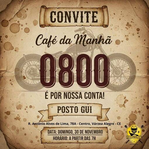 Event cover Caf da manh 0800 - Forasteiros do Cariri