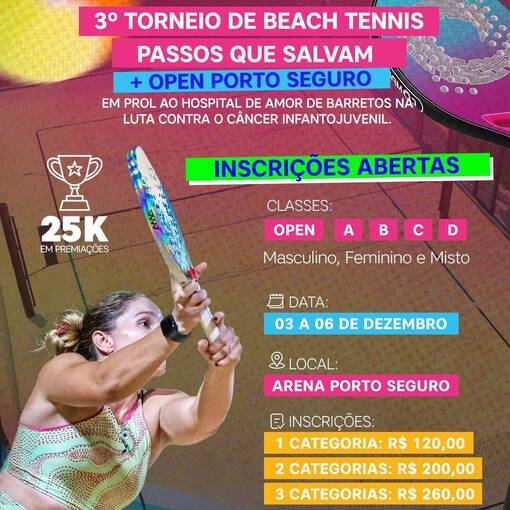 Event cover TORNEIO DE BEACH TENNIS - PASSOS QUE SALVAM + OPEN PORTO SEGURO