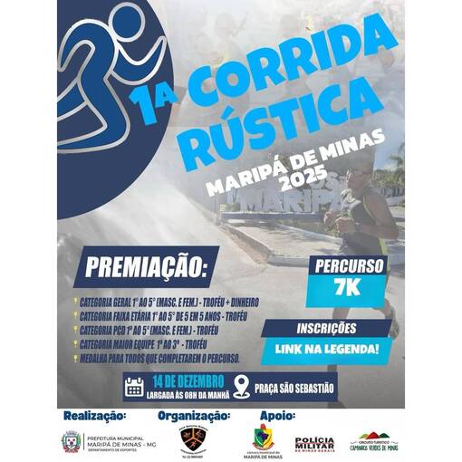 Couverture de l'vnement 1 Corrida Rstica Marip de Minas (MG)