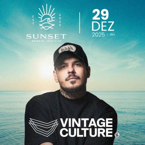 Event cover SUNSET ON THE BEACH GUARUJA 29/12 - VINTAGE CULTURE