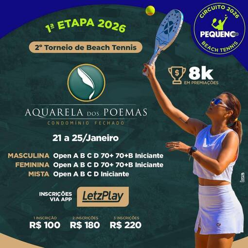 Event cover 2� Torneio de Beach Tennis - Aquarela dos Poemas