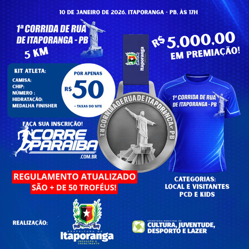 Event cover 1� CORRIDA DE RUA DE ITAPORANGA-PB