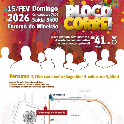 Capa do evento Bloco do Corre - Cobertura Oficial Foto Pampulha