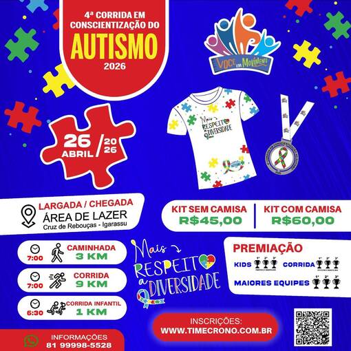 Event cover Corrida em conscientiza��o do Autismo- Voc� em Movimento