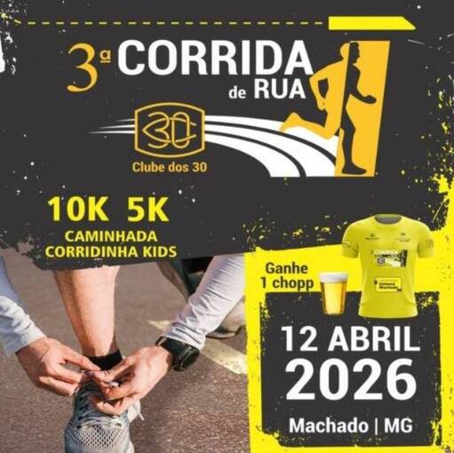 Capa do evento 3� Corrida de rua Clube dos 30