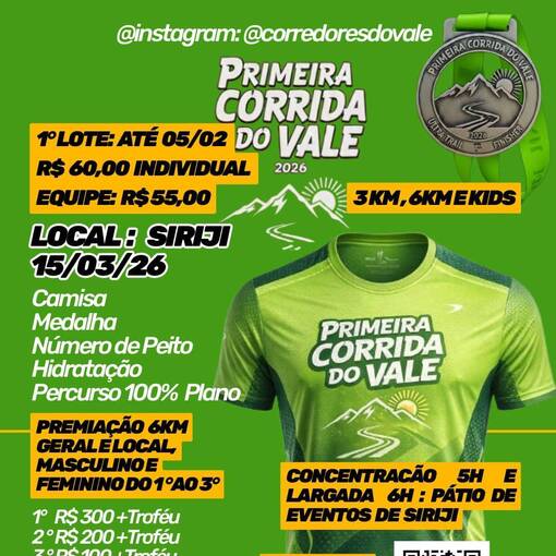 Event cover Primeira Corrida Do Vale - Siriji