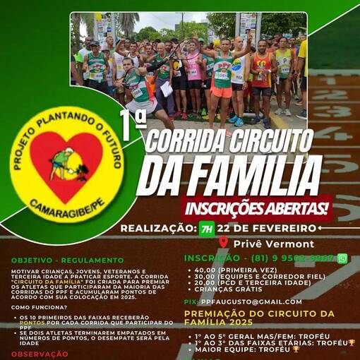 Event cover 1� CORRIDA CIRCUITO DA FAM�LIA 