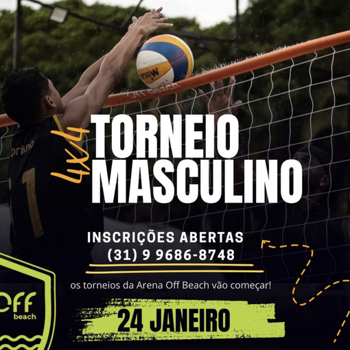 Couverture de l'�v�nement Torneio Masculino de V�lei 4x4 - Arena OFF Beach