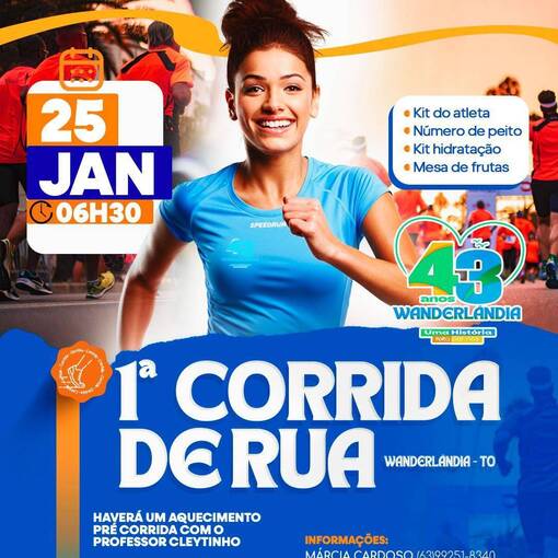 Event cover Corrida 43 Anos Wandel�ndia-TO