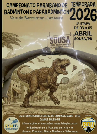 Capa do evento 1� ETAPA PARAIBANO DE BADMINTON E PARABADMINTON 