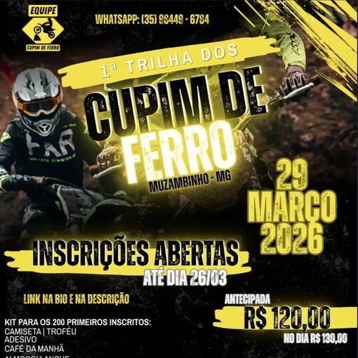 Portada del evento 1 TRILHA DOS CUPIM DE FERRO - MUZAMBINHO MG