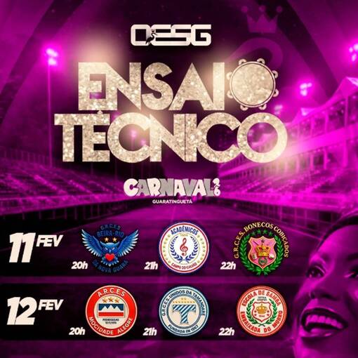 Portada del evento  Ensaios T�cnicos Carnaval Guaratinguet� 