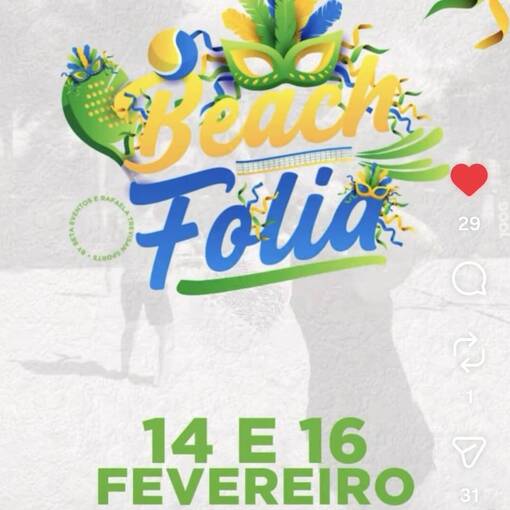 Capa do evento Beach Folia - dias 14 e 16/02/2026
