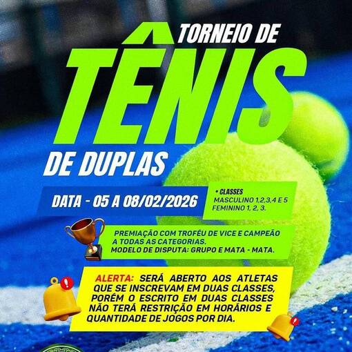 Capa do evento Torneio de T�nis de Duplas - 04/02/2026 - Clube Verde Sede Campestre
