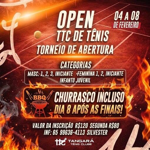 Capa do evento OPEN TTC DE T�NIS - TORNEIO DE ABERTURA
