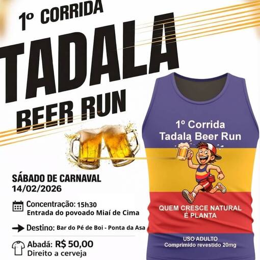 Event cover 1* Corrida Tadala Beer Run 2026