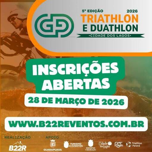 Capa do evento 5� Triathlon e Duathlon Cidade dos Lagos 