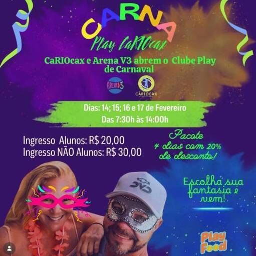 Event cover Clube Play de Carnaval - Cariocax e Arena V3