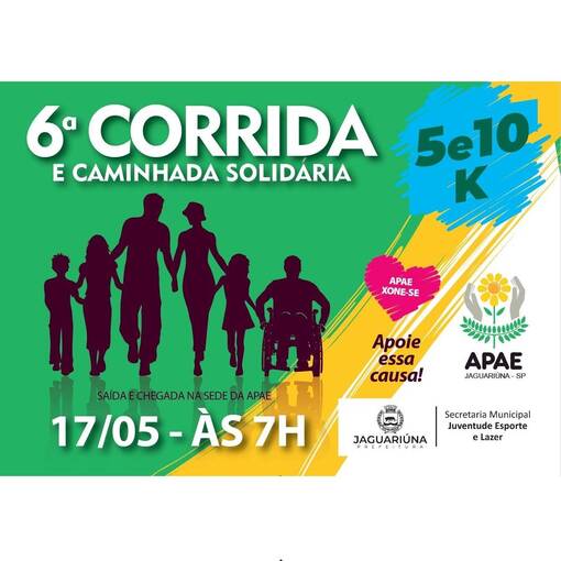 Copertura dell'evento 6� Corrida e Caminhada Solid�ria APAE Jaguari�na