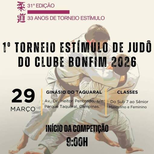 Event cover 1�TORNEIO EST�MULO DE JUD� DO CLUBE BONFIM 2026