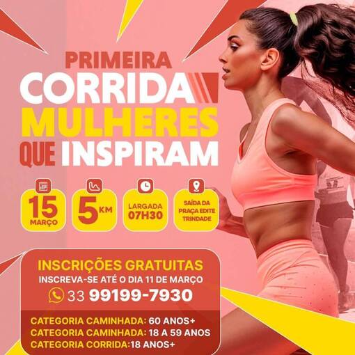 Event cover 1� Corrida Mulheres Que Inspiram - Mantena (MG)