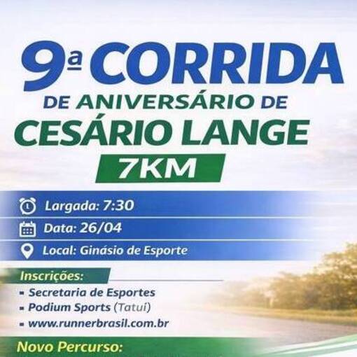 Capa do evento 9� Corrida de Anivers�rio de Ces�rio Lange