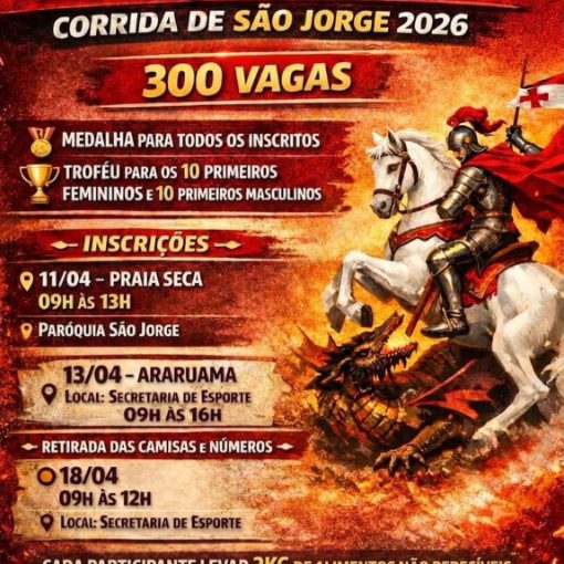Copertura dell'evento Corrida de S�o Jorge Praia Seca, Araruama  2026