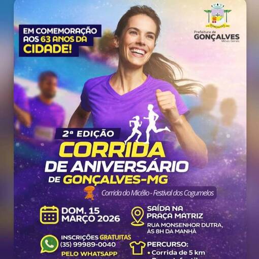 Event cover 2� Corrida Anivers�rio de Gon�alves - Corrida do Mic�lio 