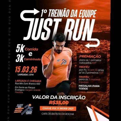 Event cover 1� TREINO DA EQUIPE JUST RUN