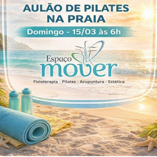 Event cover Aul�o de Pilates na Praia - Espa�o Mover 