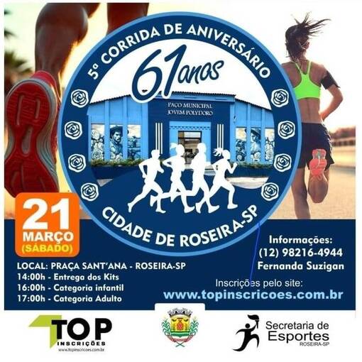 Capa do evento 5a Corrida de Anivers�rio Cidade de Roseira SP