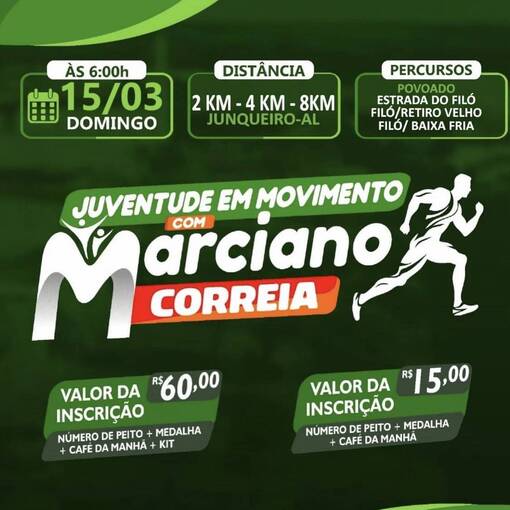 Event cover Corrida Juventude em Movimento com Marciano Correia
