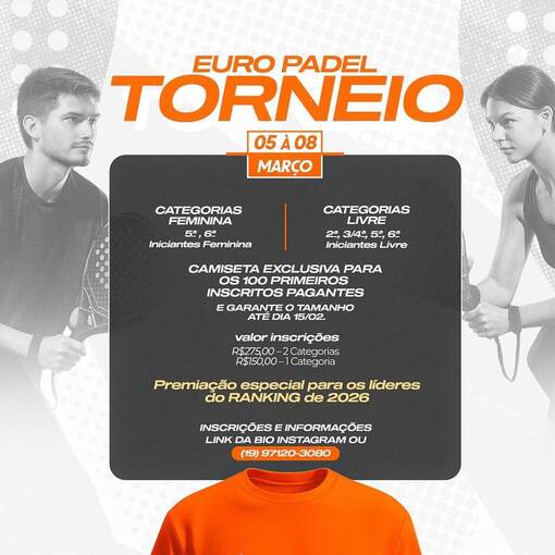 Event cover TORNEIO EURO PADEL - 1 ETAPA 2026