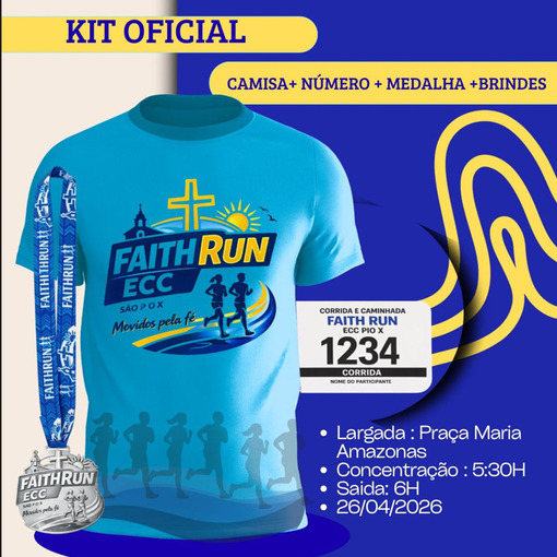 Capa do evento Corrida e Caminhada Faith Run - MOVIDOS PELA F� | ECC PIO X