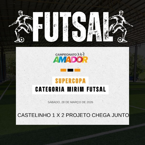 Event cover Supercopa Barueri - Mirim Futsal - Castelinho X Projeto Chega Junto