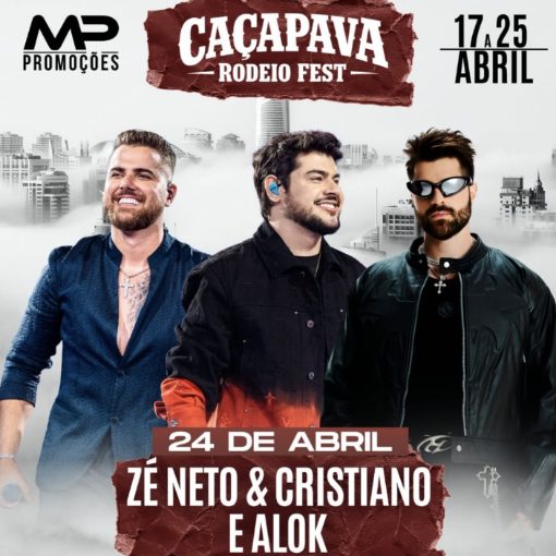 Event cover Z� NETO E CRISTIANO / ALOK COM DRONES - CA�APAVA RODEIO FEST - Ca�apava - SP (SEXTA 24/04)