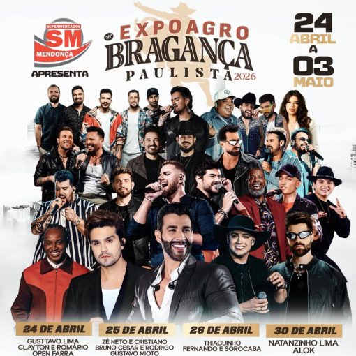 Capa do evento Z� NETO E CRISTIANO / BRUNO C�SAR E RODRIGO/ GUSTAVO MIOTO - Expo Bragan�a Paulista - SP (S�BADO 25/04)