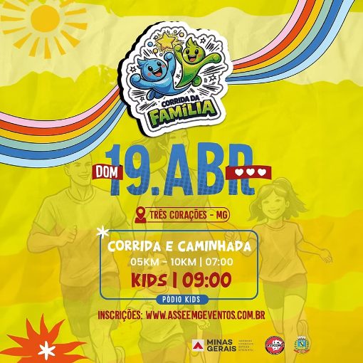 Capa do evento Corrida da Fam�lia - Tr�s Cora��es