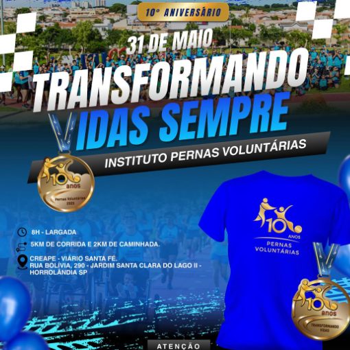 Event cover Pernas Volunt�rias - Treina�o de Anivers�rio de 10 Anos | Hortol�ndia-SP
