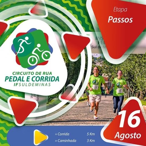Capa do evento CIRCUITO DE RUA PEDAL E CORRIDA IFSULDEMINAS 2026 - ETAPA PASSOS