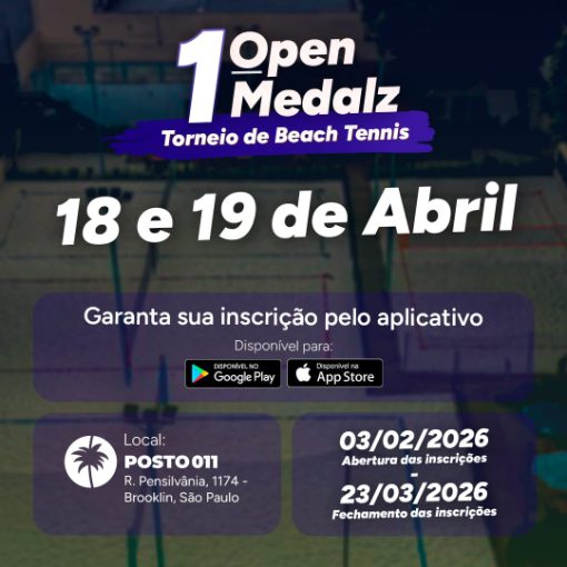 Event cover 1� Open Medalz - Torneio de Beach Tennis - Masculino