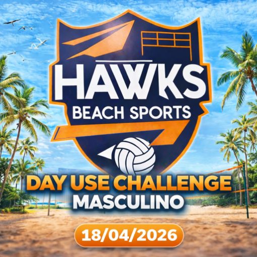 Capa do evento DAY USE CHALLENGE | DUPLA MASCULINA 18/04 | HAWKS Beach Sports