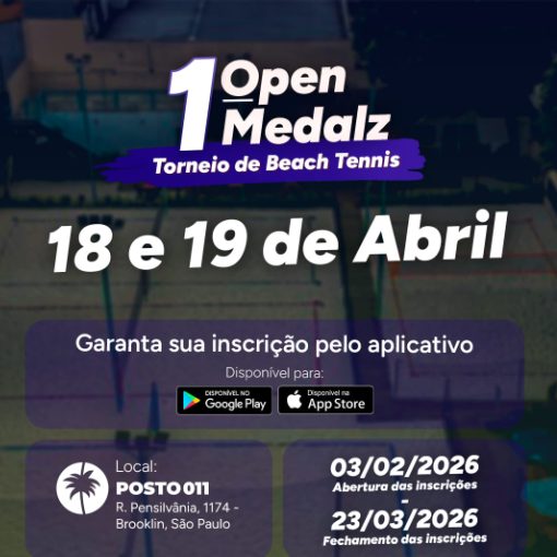 Event cover 1� Open Medalz - Torneio de Beach Tennis - Feminino