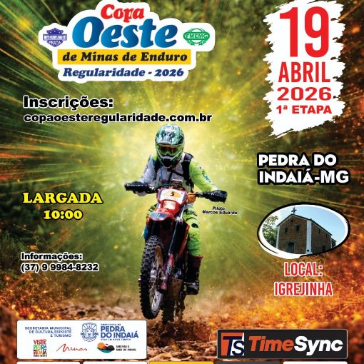 Event cover COPA OESTE MINAS DE ENDURO - REGULARIDADE 2026 - PEDRA DO INDAI� MG