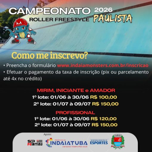 Event cover Campeonato de Roller Freestyle Vertical 2026 - Etapa Indaiatuba
