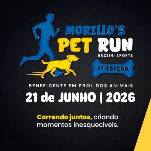 Portada del evento CORRIDA BENEFICIENTE EM PROL DOS ANIMAIS - MORILLO'S PET RUN - 1� EDI��O- 2026