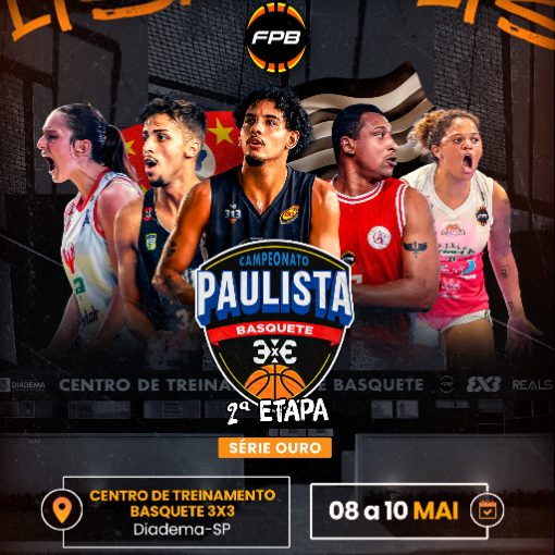 Capa do evento Campeonato Paulista de Basquete 3x3 - 2� Etapa - S�rie Ouro - 08/05/2026