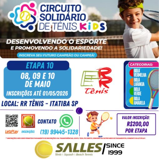 Portada del evento Circuito Solid�rio Kids 2026 - Etapa RR Tenis