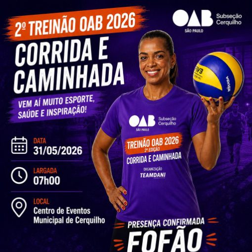 Capa do evento 2� Trein�o OAB 2026 Corrida e Caminhada | Cerquilho-SP