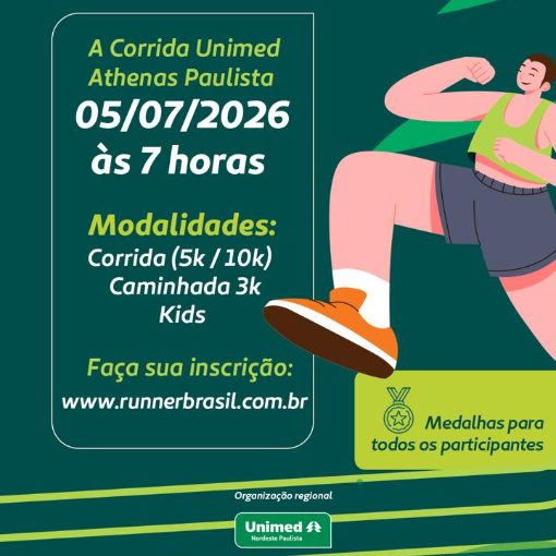 Capa do evento CORRIDA UNIMED ATHENAS PAULISTA - 3/5/10k 